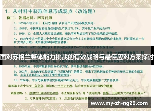 面对苏格兰整体能力挑战的有效战略与最佳应对方案探讨 面对苏格兰整体能力挑战的有效战略与最佳应对方案探讨